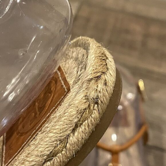 Tory Burch Brown Leather Emmy Flat Espadrilles Thong Sandals Size 8B Womens - Picture 14 of 16